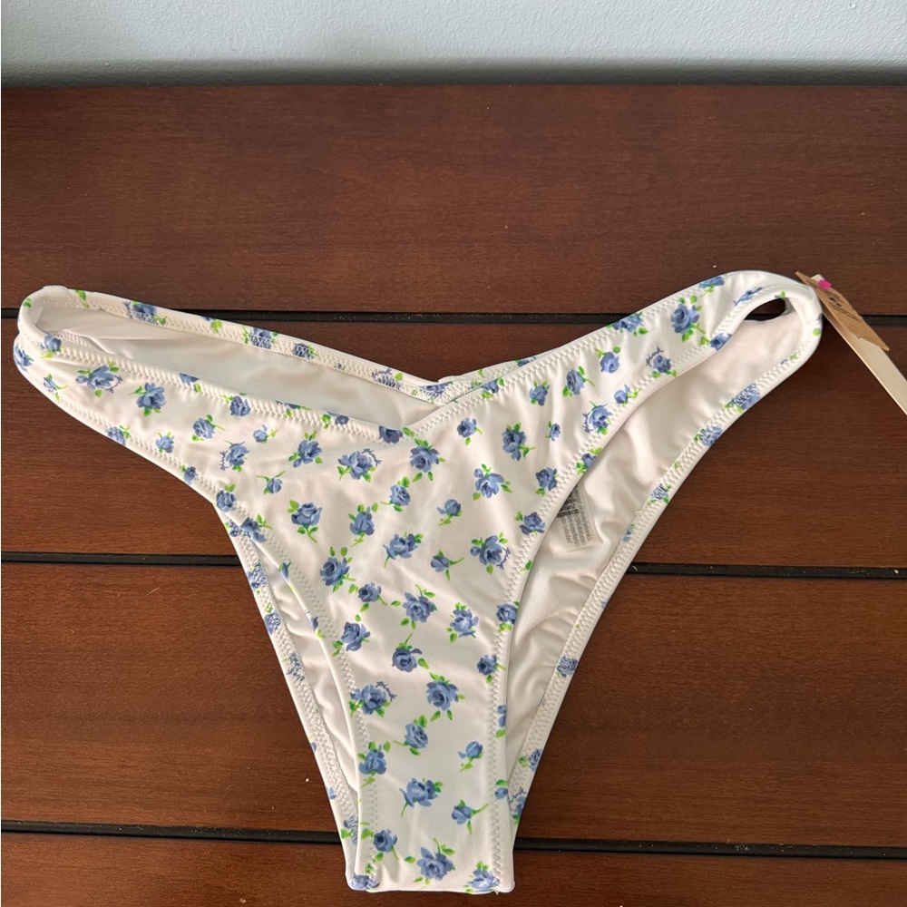 NWT VS Pink blue floral bikini bottom
